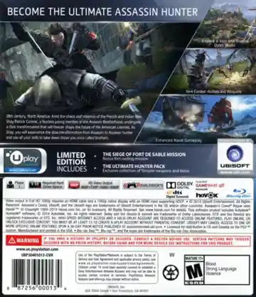 Assassin's Creed - Revelations - Limited Edition (USA) (En,Fr,Es,Pt) (v1.04) (Disc) (Update) box cover back